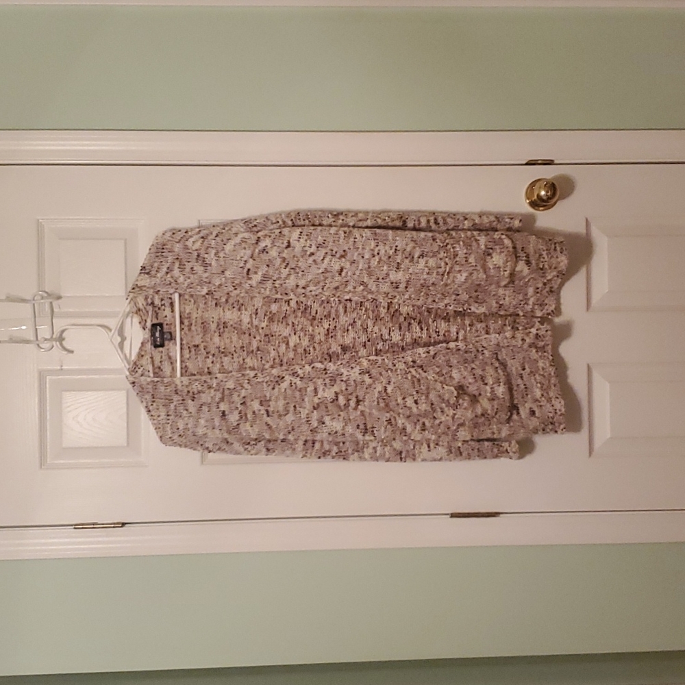 Brown & Cream Light weight cardigan sweater Size small